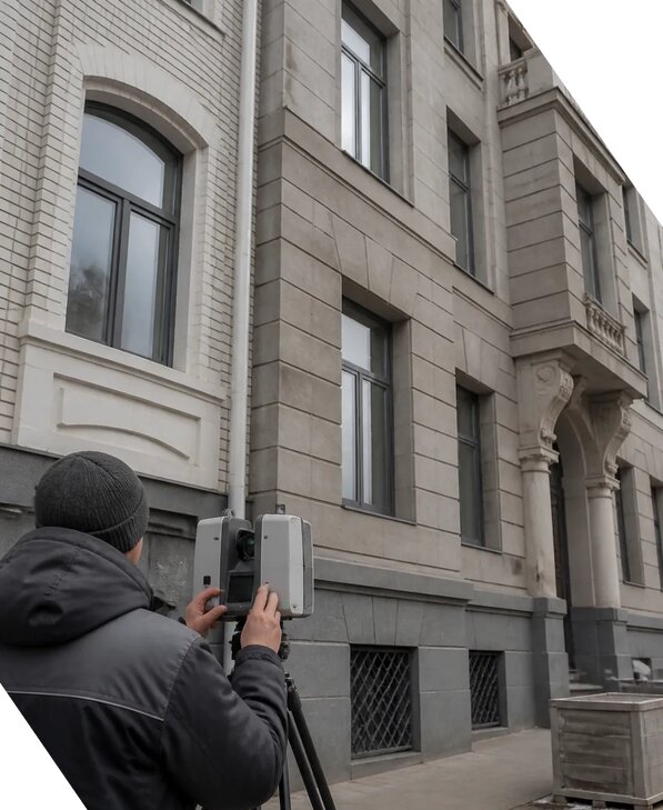 Лазерное сканирование фасадов зданий для обследования в Славгороде