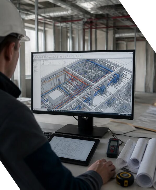Создание BIM модели инженерных сетей для объектов в Славгороде